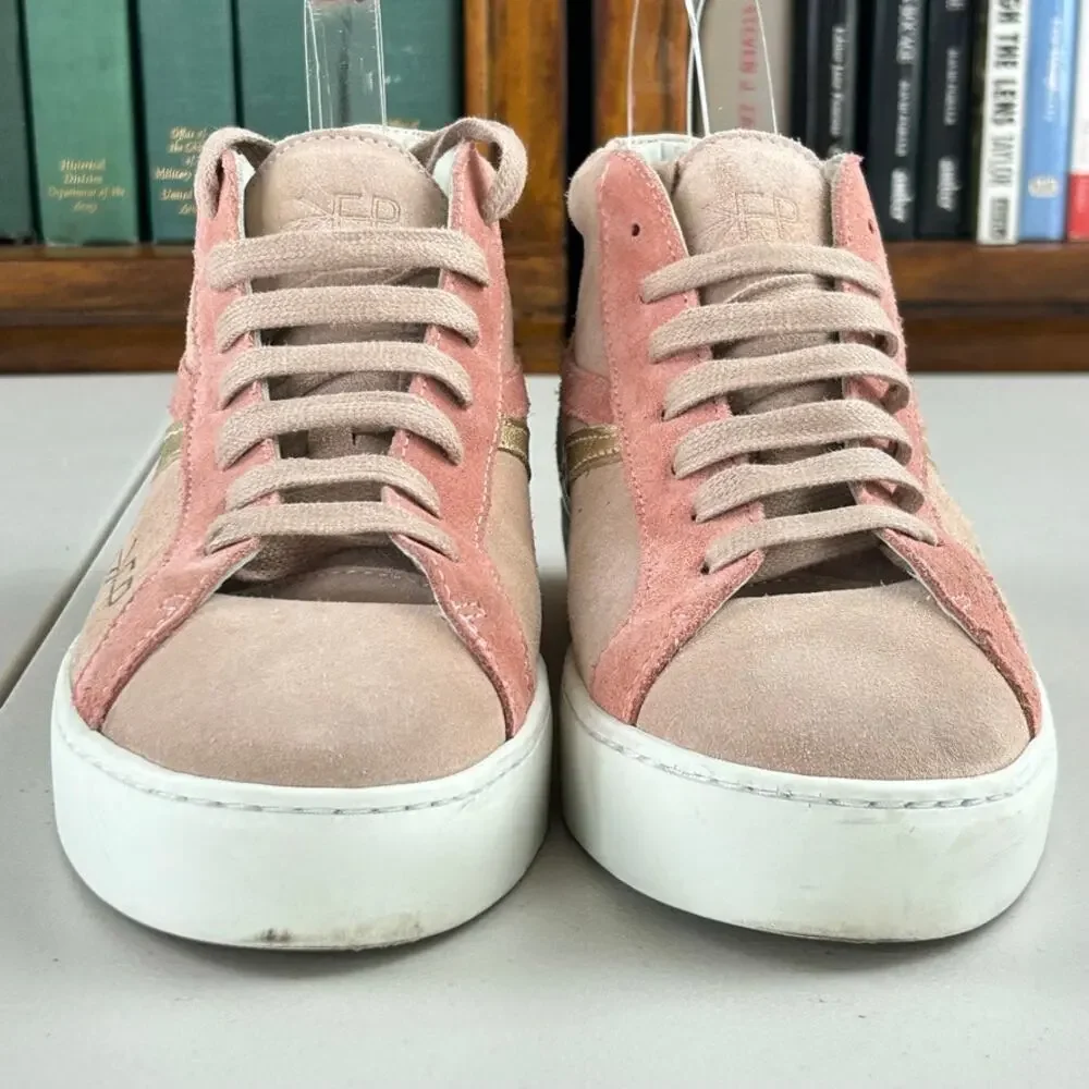 Freshly Picked Blush Pink Suede High Top Tennis Shoes Sneakers Sz 6.5 MSRP $225